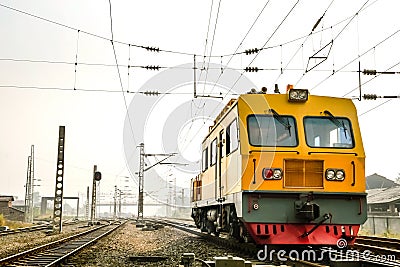 Railway tool car,or maintenance railcar Stock Photo