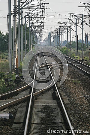 Railway tracks Editorial Stock Photo
