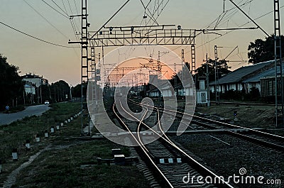 Railway tracks Editorial Stock Photo