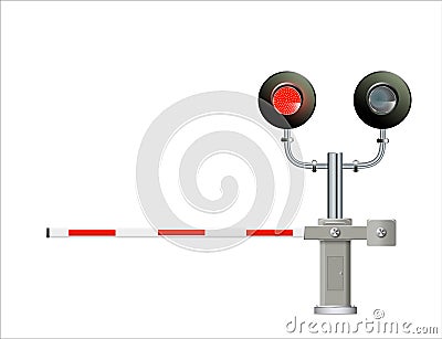 Railway Traffic light, barrier. Simple vector modern illustration. Vector Illustration