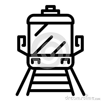 Railway train icon, outline style Vector Illustration