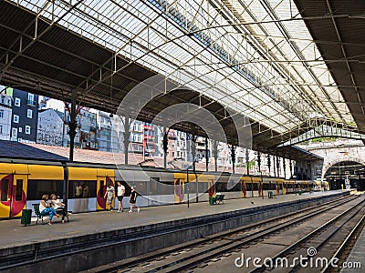 Railway Train Station Sao Bento, Porto, Portugal Editorial Stock Photo