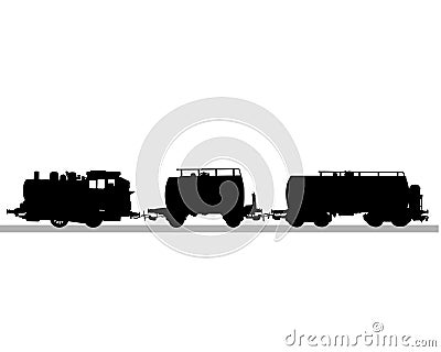 Railway train three Vector Illustration