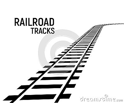 Railway train track vector route. Rail pattern curve railroad path icon. Vector Illustration