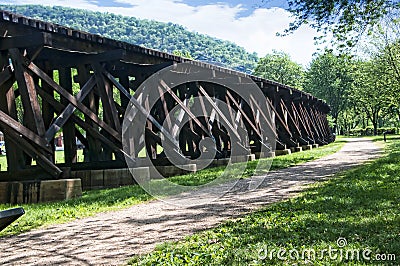 Railway Trestle in Harpers Ferry Virginia USA Editorial Stock Photo