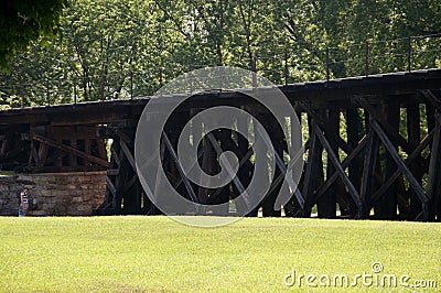 Railway Trestle in Harpers Ferry Virginia USA Stock Photo