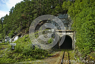 Railway tunnel Stock Photo