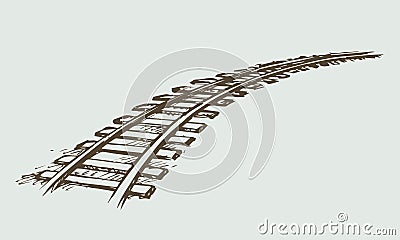 Railway. Vector drawing Vector Illustration