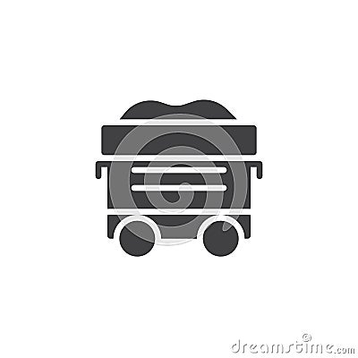 Railway wagon with coal vector icon Vector Illustration