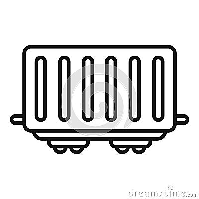 Railway wagon icon outline vector. Station train Vector Illustration