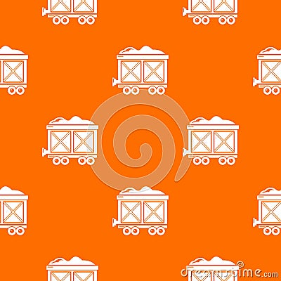 Railway wagon pattern vector orange Vector Illustration