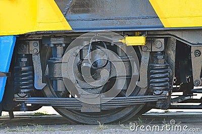 Railway wheels wagon recondition Stock Photo