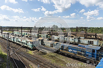 Railway yard Szczecin Port station Poland Editorial Stock Photo