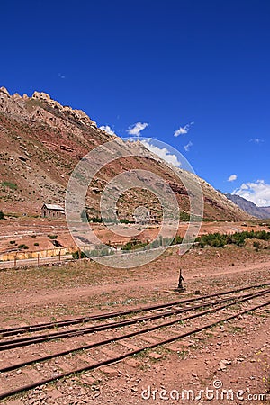 Railways near Aconcagua Stock Photo