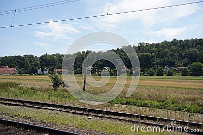 Railways near Karlstejn, Czech Republic Stock Photo