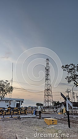 Railways near Kebumen station on evening Editorial Stock Photo