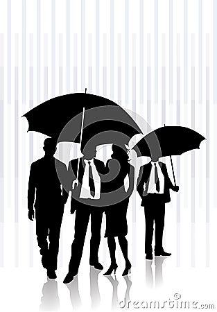 In the rain Vector Illustration