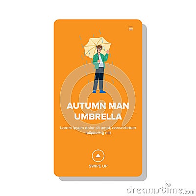 rain autumn man umbrella vector Vector Illustration