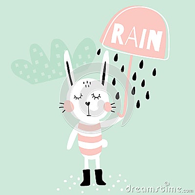 Rain bunny Vector Illustration