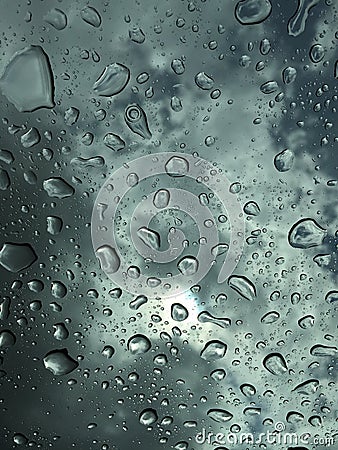 Rain on car window Stock Photo