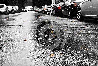 Rain and cars Stock Photo