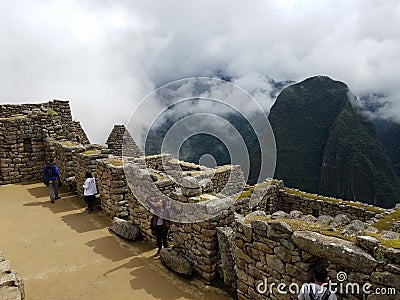 Dramatic Machu Picchu in the Clouds Editorial Stock Photo