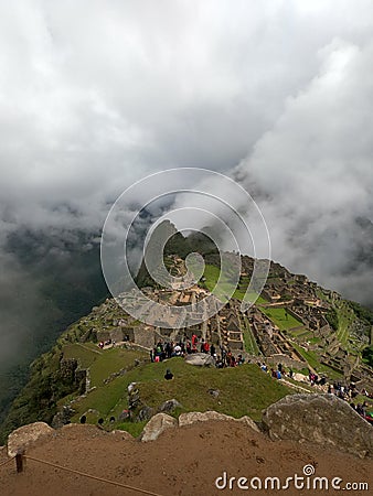 Machu Picchu in the Clouds Editorial Stock Photo