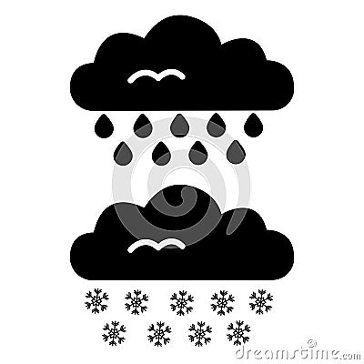 Rain Cloud Black Icon Stock Photo