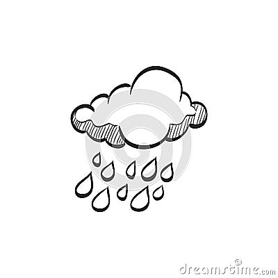 Sketch icon - Rain cloud Vector Illustration