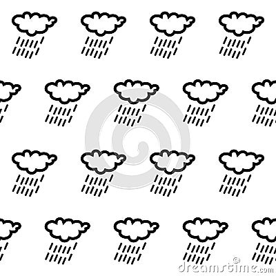 Rain cloud icon, SEAMLESS GEOMETRIC PATTER, BACKGROUND DESIGN. Modern stylish texture. Repeating and editable vector illustration Vector Illustration