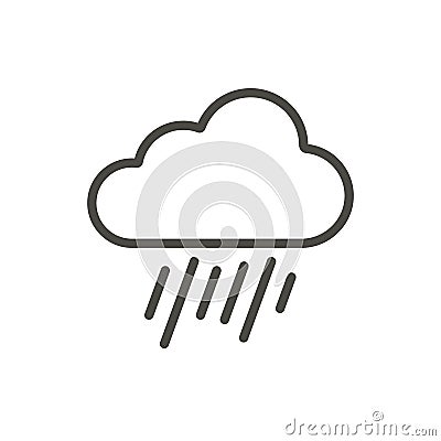 Rain cloud icon vector. Line raindrop symbol. Vector Illustration