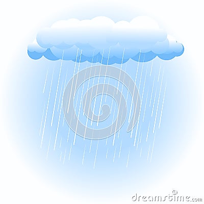 Rain cloud on white Vector Illustration