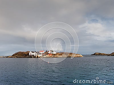 Rain clouds in Henningsvaer, Lofoten Islands, Norway Stock Photo