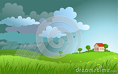 Rain is coming Vector Illustration