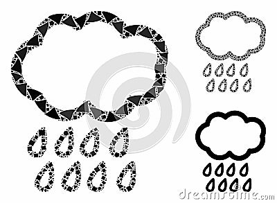 Rain Composition Icon of Inequal Elements Stock Photo