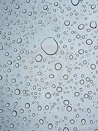 Rain drop on the glass, gray bubble Stock Photo