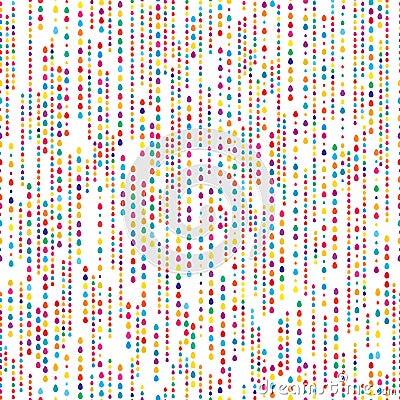 Rain drop line colorful seamless pattern Vector Illustration