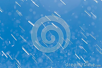 Rain drops on a background of blue sky Stock Photo