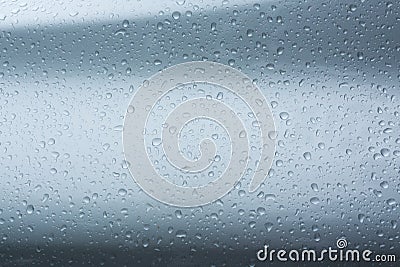 Rain drops on car with glass coating protection Stock Photo