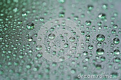 Rain drops on car glass with hydrophobic coating macro photo Stock Photo