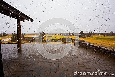 Rain Drops on Glass Stock Photo