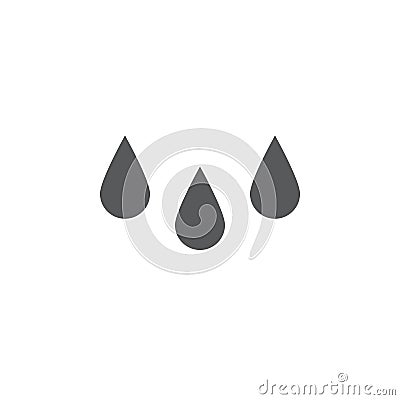 Rain drops icon isolated on white . Stock Photo