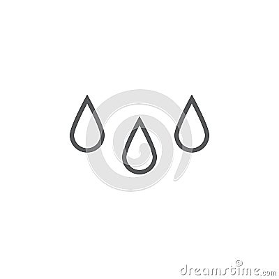 Rain drops icon isolated on white background for graphic and web design. Vector Illustration