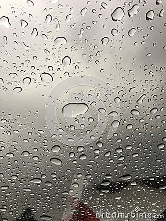 Raindrops on Sunroof Stock Photo