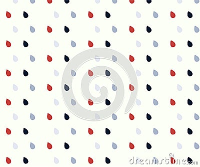 Rain drops pattern in bright colors. 3 color red blue Vector Illustration