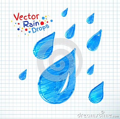 Rain drops Vector Illustration