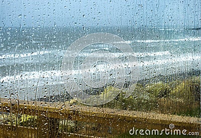 Rain drops on a window Stock Photo