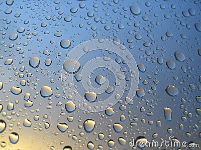 Rain drops on the window, sunset in background, stormy clouds behind #4 Stock Photo