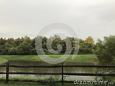 Rain falling in Maryland Stock Photo