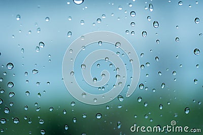 Rain in glass Stock Photo
